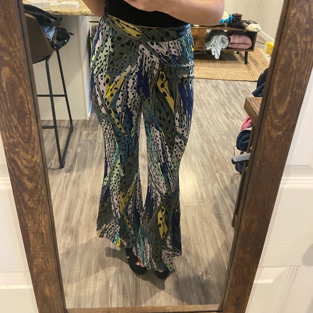 Printed DVF flare pants